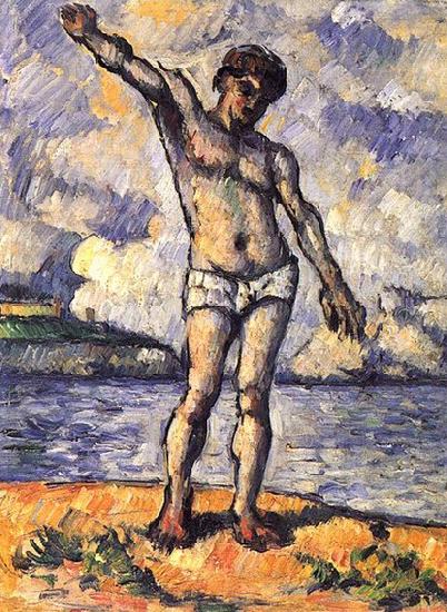 Badender mit ausgestreckten Armen, Paul Cezanne